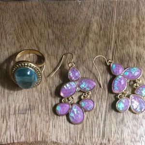 Stunning women's earring - pink irridescent